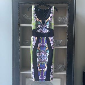 BEBE Scuba Sleeveless Form Fitting Dress, Size XS